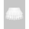 image:imageAvanova Women Ruffle Layered Tiered Mini Skorts Skirt with Shorts Underneath Mesh Flowy Short SkirtsWhite