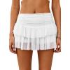 image:imageAvanova Women Ruffle Layered Tiered Mini Skorts Skirt with Shorts Underneath Mesh Flowy Short SkirtsWhite