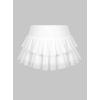 image:imageAvanova Women Ruffle Layered Tiered Mini Skorts Skirt with Shorts Underneath Mesh Flowy Short SkirtsWhite