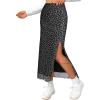image:imageAvanova Womens Boho Floral Print Mesh Slit Split Long Skirts High Waisted Sexy Summer Maxi Skirts Black Large