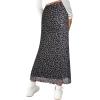image:imageAvanova Womens Boho Floral Print Mesh Slit Split Long Skirts High Waisted Sexy Summer Maxi Skirts Black Large