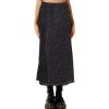 image:imageAvanova Womens Ditsy Floral High Waisted Skirts Lettuce Trim Summer Fall Boho Midi SkirtA Black Purple