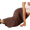image:imageAvanova Womens Ditsy Floral High Waisted Skirts Lettuce Trim Summer Fall Boho Midi SkirtA Brown