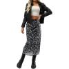 image:imageAvanova Womens Ditsy Floral High Waisted Skirts Lettuce Trim Summer Fall Boho Midi SkirtA Floral Black