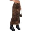 image:imageAvanova Womens Ditsy Floral High Waisted Skirts Lettuce Trim Summer Fall Boho Midi SkirtA Floral Brown