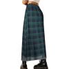 image:imageAvanova Womens Ditsy Floral High Waisted Skirts Lettuce Trim Summer Fall Boho Midi SkirtGreen Plaid