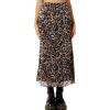 image:imageAvanova Womens Ditsy Floral High Waisted Skirts Lettuce Trim Summer Fall Boho Midi SkirtLeopard Dark Brown