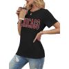 image:imageAvanova Womens Graphic Letter Print Short Sleeve TShirts Crewneck Casual Summer Cute Tees TopsBlack Red