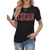image:imageAvanova Womens Graphic Letter Print Short Sleeve TShirts Crewneck Casual Summer Cute Tees TopsBlack Red