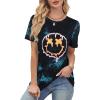 image:imageAvanova Womens Graphic Letter Print Short Sleeve TShirts Crewneck Casual Summer Cute Tees TopsBlue