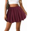 image:imageAvanova Women Bubble Mini Skirt Balloon Puff Hem Short SkirtsBurgundy
