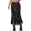 image:imageAvanova Women Butterfly Mesh Midi Skirt High Waisted Summer Mermaid Bodycon Skirt Black C XXLarge