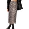 image:imageAvanova Women Leopard Print Mesh Midi Skirt High Waist Lettuce Trim Long Straight Skirt Brown Leopard C Small