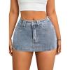 image:imageAvanova Women Low Rise Bodycon Denim Mini Skirt Stretchy Jean Micro Short SkirtsBlue