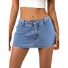 image:imageAvanova Women Low Rise Denim Mini Skort Jean Micro Skirt Sexy Skirts with Shorts UnderneathBlue