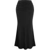 image:imageAvanova Women Mermaid Ruched Maxi Skirts Stretchy High Waisted Bodycon Long SkirtsBlack