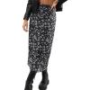 image:imageAvanova Women Mesh Floral Boho High Waist Midi Skirt Lettuce Trim Summer A Line Skirt A Floral Black XSmall