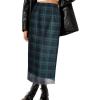 image:imageAvanova Women Plaid Gingham Checkered Mesh High Waisted Midi Skirts Flowy Summer Long Skirts Green Plaid Medium