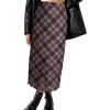 image:imageAvanova Women Plaid High Waisted Midi Skirts Mesh Flowy Summer Long Skirts Plaid Brwon XSmall