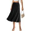 image:imageAvanova Women Ruched High Waist Midi Skirt Flowy A Line Below Knee Dressy Casual SkirtsWhite Solid Black