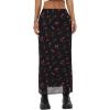 image:imageAvanova Womens Ditsy Floral High Waisted Skirts Lettuce Trim Summer Fall Boho Midi Skirt Cherry Black XSmall