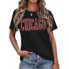 image:imageAvanova Womens Graphic Letter Print Short Sleeve TShirts Crewneck Casual Summer Cute Tees TopsBlack Red