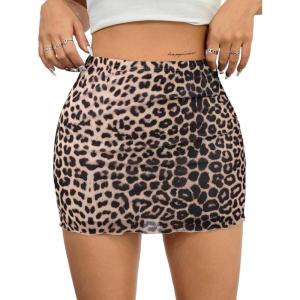 image:imageAvanova Women Black Mini Skirt Sexy High Waisted Going Out Club Mesh Short OutfitsKhaki Leopard