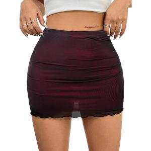 image:imageAvanova Women Black Mini Skirt Sexy High Waisted Going Out Club Mesh Short OutfitsPurple Red