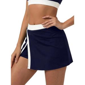 image:imageAvanova Women Tennis Skirts with Shorts Underneath Side Pockets High Slit Golf Athletic SkortsNavy
