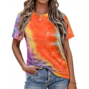 image:imageAvanova Womens Graphic Letter Print Short Sleeve TShirts Crewneck Casual Summer Cute Tees TopsOrange