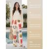 image:imageTapata Women 28303234 Inseam Printed Linen Pants Wide Leg Casual Palazzo Summer Beach Lounge with PocketsCream