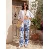 image:imageTapata Women 28303234 Inseam Printed Linen Pants Wide Leg Casual Palazzo Summer Beach Lounge with PocketsOcean Totem