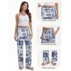 image:imageTapata Women 28303234 Inseam Printed Linen Pants Wide Leg Casual Palazzo Summer Beach Lounge with PocketsOcean Totem