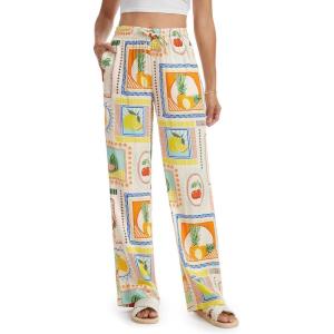 image:imageTapata Women 28303234 Inseam Printed Linen Pants Wide Leg Casual Palazzo Summer Beach Lounge with PocketsFruit Totem