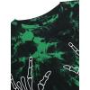 image:imageAVANOVA Women Skull Finger Graphic Distressed Tee Shirt Ripped Short Sleeve Crop TopsGreen Black