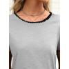 image:imageAvanova Ringer Tee Women Contrast Trim Short Sleeve Shirts Casual Summer Cotton T ShirtGrey Black