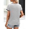 image:imageAvanova Ringer Tee Women Contrast Trim Short Sleeve Shirts Casual Summer Cotton T ShirtGrey Black