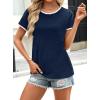 image:imageAvanova Ringer Tee Women Contrast Trim Short Sleeve Shirts Casual Summer Cotton T ShirtNavy