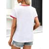 image:imageAvanova Ringer Tee Women Contrast Trim Short Sleeve Shirts Casual Summer Cotton T ShirtWhite Red