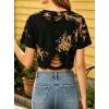 image:imageAvanova Vintage Mushroom Graphic Cropped Tee Shirts Short Sleeve Crop Tops Distressed Ripped TShirtLight Brown
