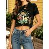 image:imageAvanova Vintage Mushroom Graphic Cropped Tee Shirts Short Sleeve Crop Tops Distressed Ripped TShirtLight Brown