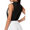 image:imageAvanova Women 14 Zip Polo V Neck Tank Tops Golf Shirts Sleeveless Collared Workout TopsBlack