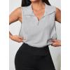 image:imageAvanova Women 14 Zip Polo V Neck Tank Tops Golf Shirts Sleeveless Collared Workout TopsGrey