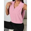 image:imageAvanova Women 14 Zip Polo V Neck Tank Tops Golf Shirts Sleeveless Collared Workout TopsPink