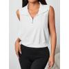 image:imageAvanova Women 14 Zip Polo V Neck Tank Tops Golf Shirts Sleeveless Collared Workout TopsWhite