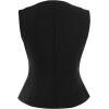 image:imageAvanova Women Blazer Vest Waistcoat Top Zip Up V Neck Sleeveless Business CasualBlack