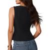 image:imageAvanova Women Blazer Vest Waistcoat Top Zip Up V Neck Sleeveless Business CasualBlack
