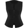 image:imageAvanova Women Blazer Vest Waistcoat Top Zip Up V Neck Sleeveless Business CasualBlack