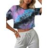image:imageAvanova Women Off The Shoulder Crop Tops Distressed Ripped Short Sleeve Cropped Tee TShirtPurple Blue