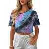 image:imageAvanova Women Off The Shoulder Crop Tops Distressed Ripped Short Sleeve Cropped Tee TShirtPurple Blue